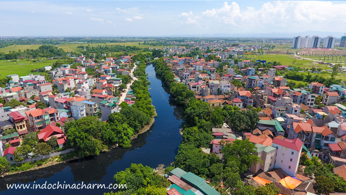 Cu Da Village near Hanoi - view from flycam