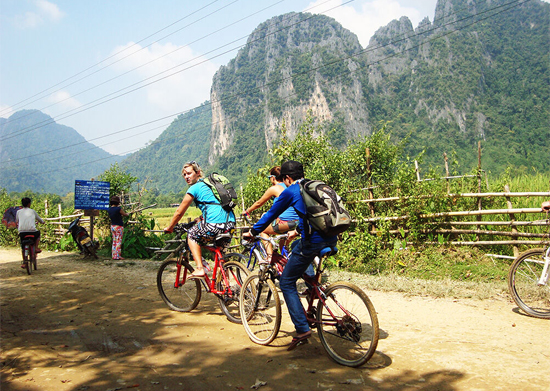 Biking in Vang Vieng Laos