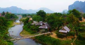 The scenary landscapes of Vang Vieng Laos