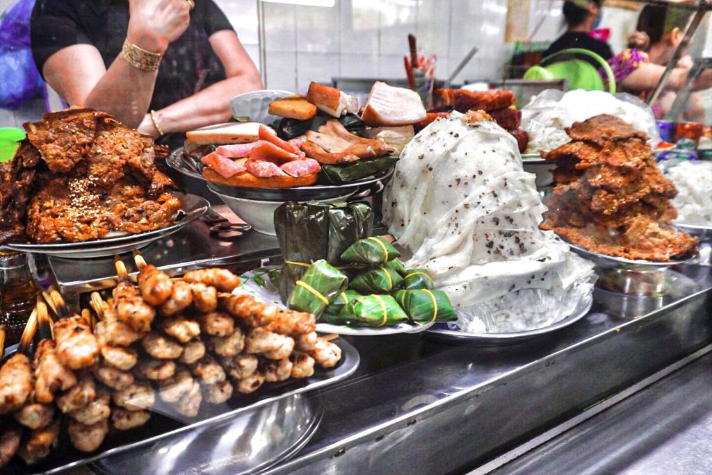 Street foods at Con Market, Da Nang City